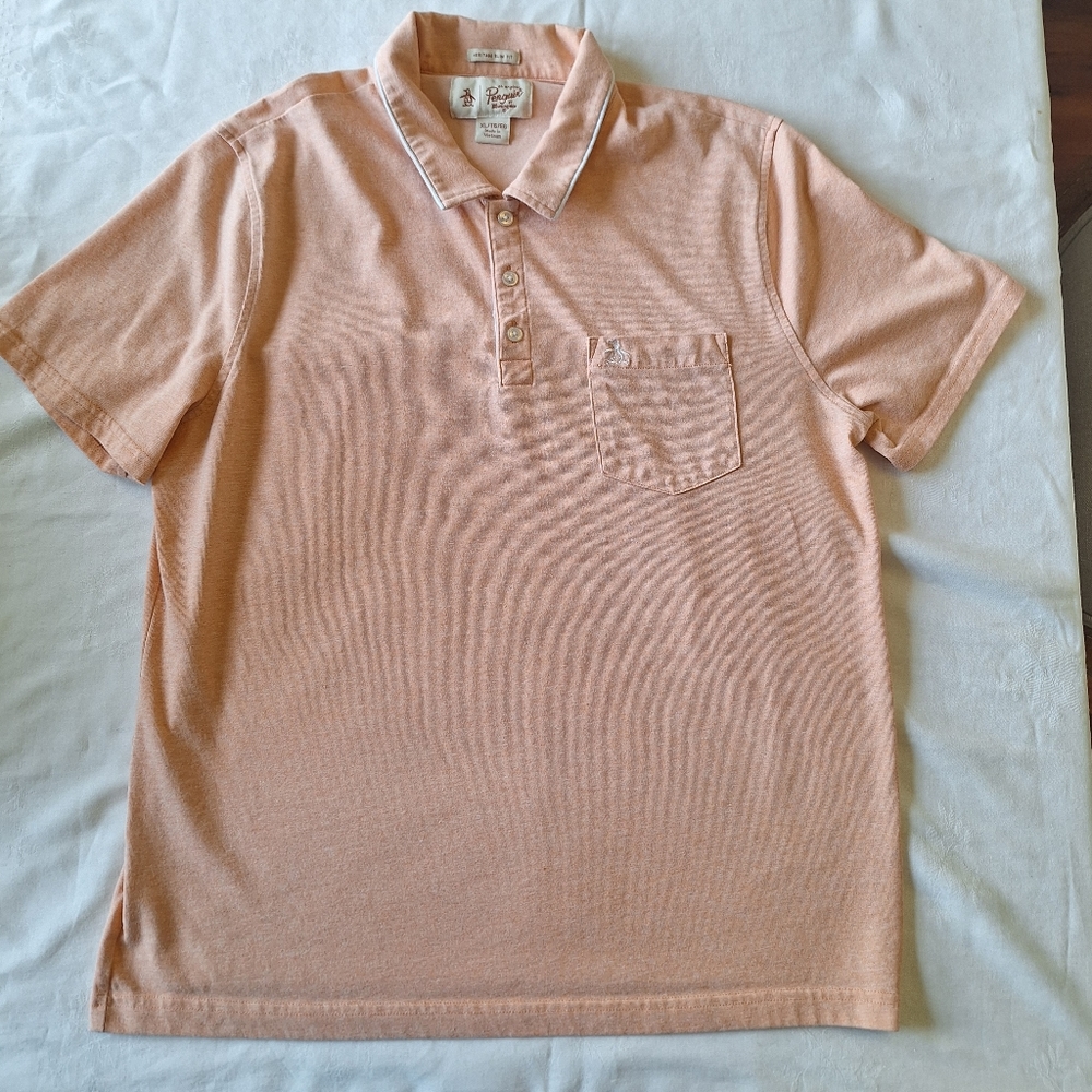 Penguin by Munsingwear Men's Polo Shirt Heritage Slim Fit Pocket Pink Size XL